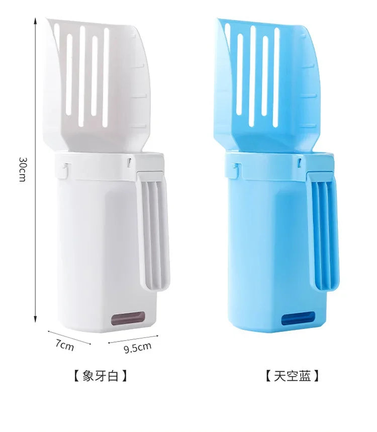 Pelle à litière pour chat, cuillère à litière Portable pour chat avec poubelle intégrée, grande pelle à litière, système d'élimination des merdes de chat