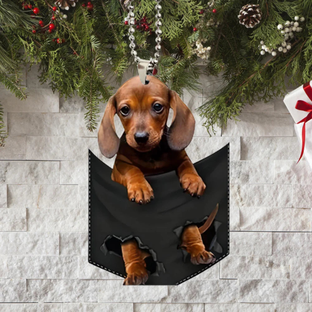 Cute Dog Car Hanging Home Tree Pendant Halloween Christmas Tree Pendant Home Decoration Window Car Ornament Backpack Ornament