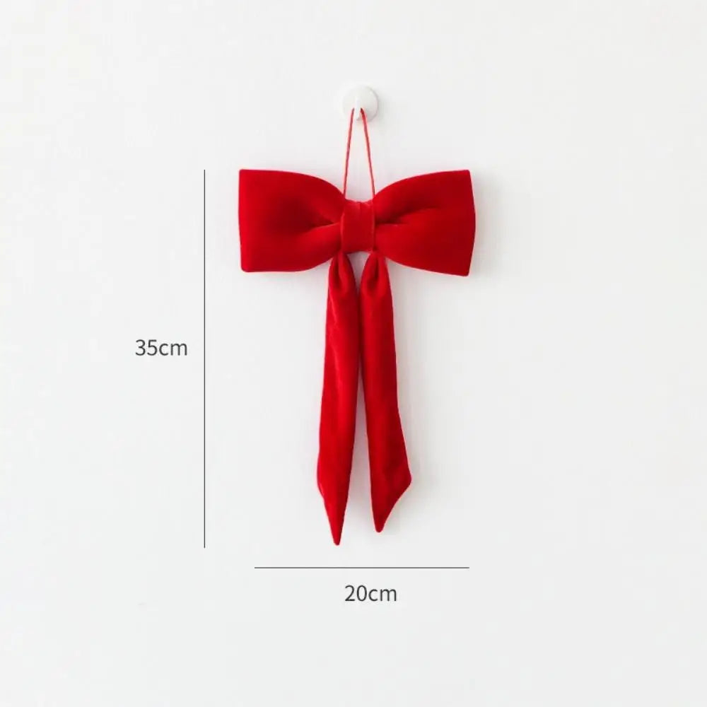Grand nœud papillon de noël suspendu, pendentif en velours rouge pour porte, décoration de fête de noël du nouvel an 2026, nouvelle collection