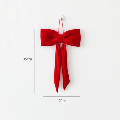 Grand nœud papillon de noël suspendu, pendentif en velours rouge pour porte, décoration de fête de noël du nouvel an 2026, nouvelle collection