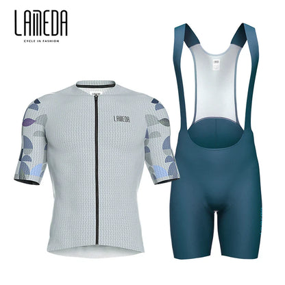 Lameda vêtements de cyclisme été hommes à manches courtes séchage rapide respirant maillot de cyclisme Shorts de cyclisme ensemble de sangles pour hommes