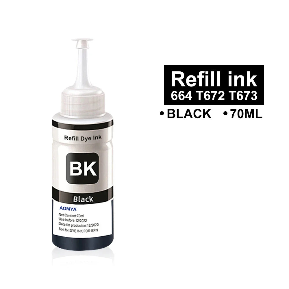 664 673 T673 Refill Dye Ink for EPSON L800 L805 L810 L850 L565 L1800 L3150 3100 Printer Ink T6731 T6732 T6733 T6734 6735 T6736