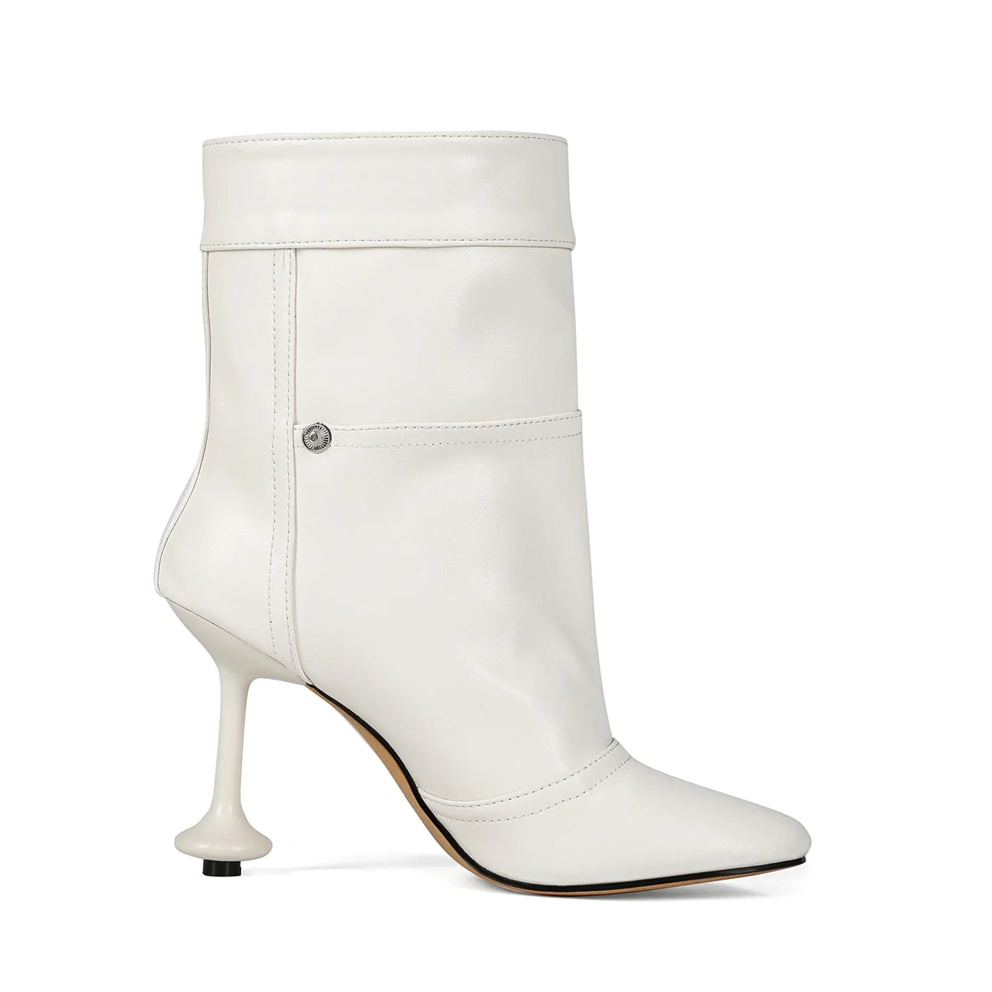 European and American Alien and Square Head Splicing Design Water Washed Cowboy Boots for Women's Trendy Side Zipper Short Boots