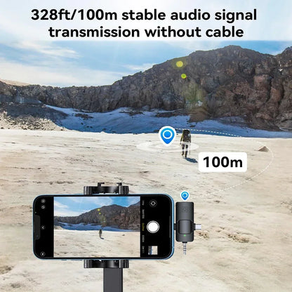 Professional Wireless Lavalier Microphone, ideal for live streaming and recording clear audio without long-distance delay