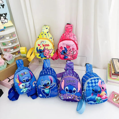 Sacoches à bandoulière Stitch mignon dessin animé, sacs de poitrine Kawaii, sacoche de voyage portable à la mode, sac fourre-tout extérieur, sacs à dos pour enfants, cadeaux