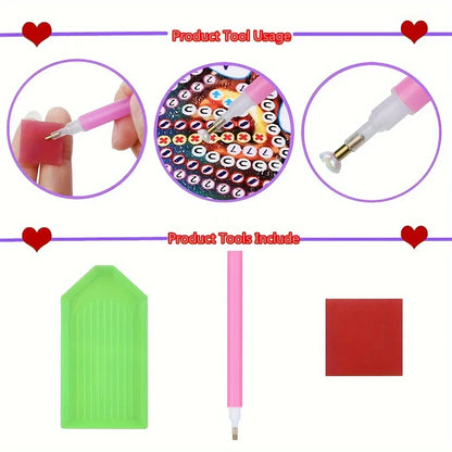6 DIY diamond paintings Christmas-themed paper greeting cards with diamond stickers are perfect for family gatherings