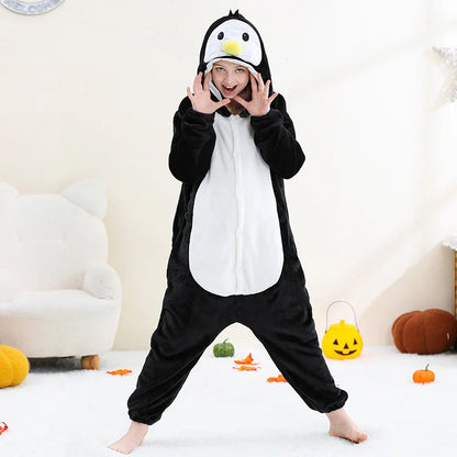 MICHLEY – Combinaison à capuche en flanelle motif Capybara pour enfant, pyjama, grenouillère, déguisement pour Halloween, pour garçon et fille