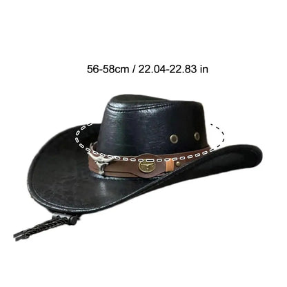 Men's and Women's Classic Retro Western Cowboy Hat, Men's and Women's Rivet Jazz Cap, Summer and Autumn Visors, Party Cosplay Hat