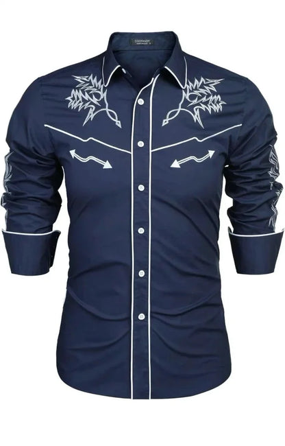 Chemise en jean Western pour homme Chemise à manches longues confortable et douce Vêtements pour homme Chemise en jean pour usage quotidien Modèle boutonné tendance