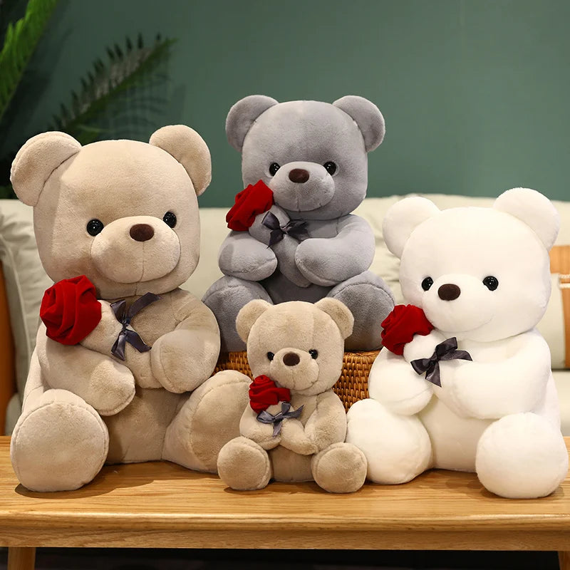 Jouet en peluche ours Rose, peluches douces pour la maison, canapé, oreiller, ornement, cadeaux pour enfants, cadeaux de saint-valentin, décorations de fête de mariage