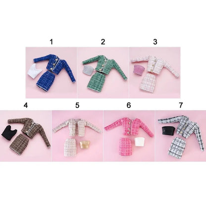 For 1/6 Doll Clothes 29~32cm Doll Plush Coat Skirt Doll Winter Dress Girl Coat Handmade Casual Wear Set Doll Accessories Gift