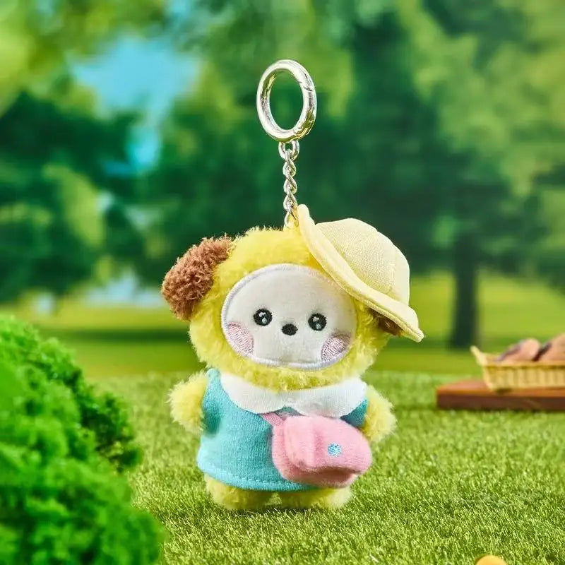 New Bt21 Spring Outing Series Kawaii Anime Plush Shooky Koya Keychain Cute Cartoon Rj Cooky Bag Pendant Decoration Girl Gift
