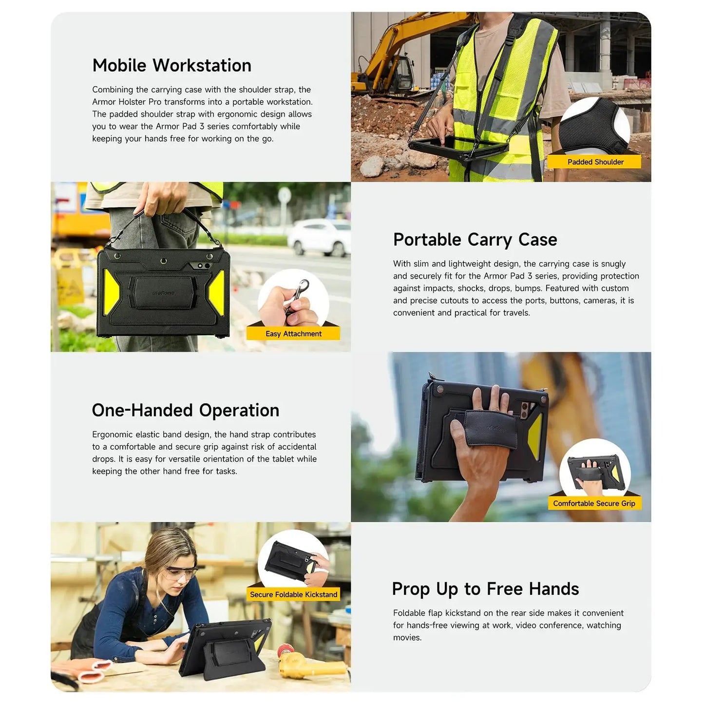 For Ulefone Armor Pad 4 Series Ulefone 4 in 1 Multi-purpose Tablet Carry Case