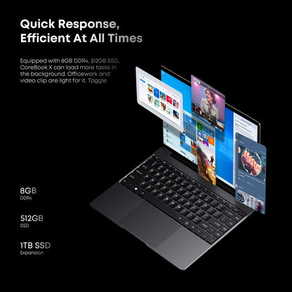 CHUWI 2025 Corebook X Ryzen5 7430U Gaming Laptop 14 inch FHD Screen 16GB RAM 512GB SSD WIFI 6 Windows 11 Gaming NoteBook