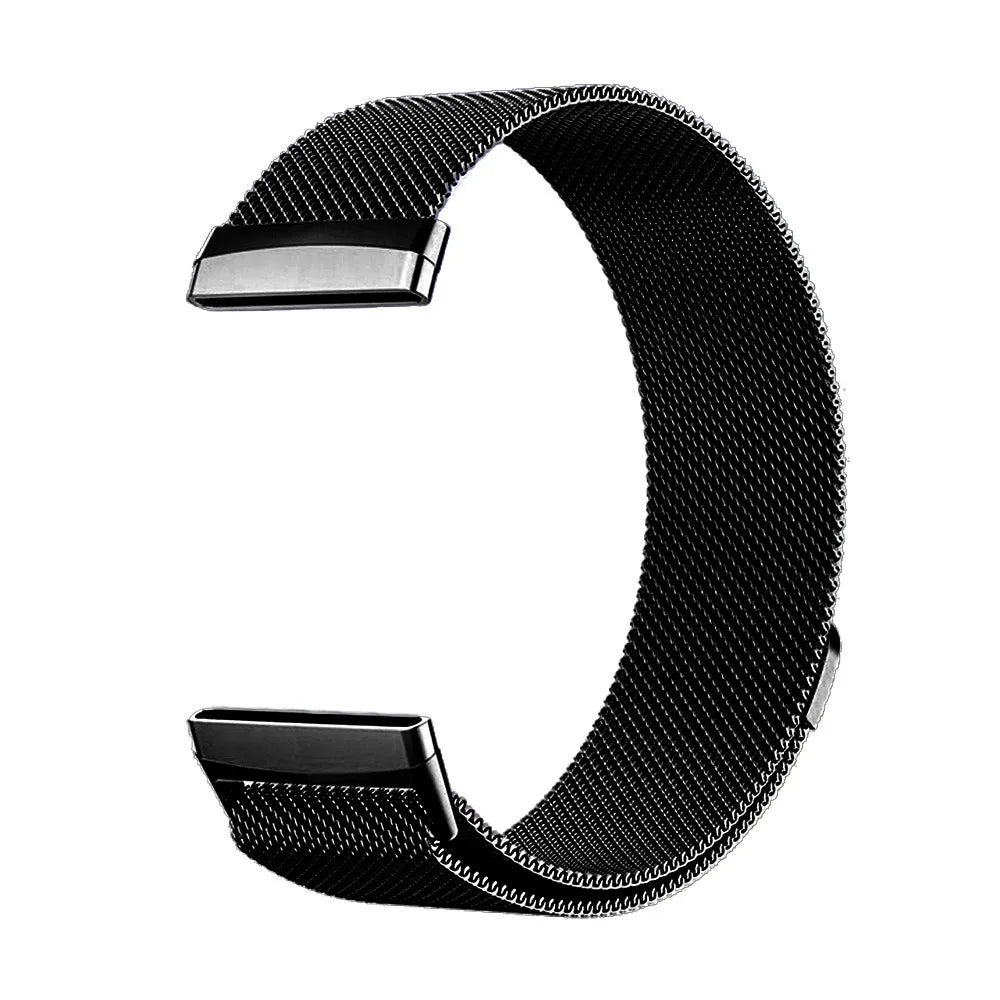 Bracelet à mailles milanaises en métal pour montre connectée Fitbit Versa 4/Versa 3 Bracelet officiel pour Fitbit Sense 2-1 Correa magnétique