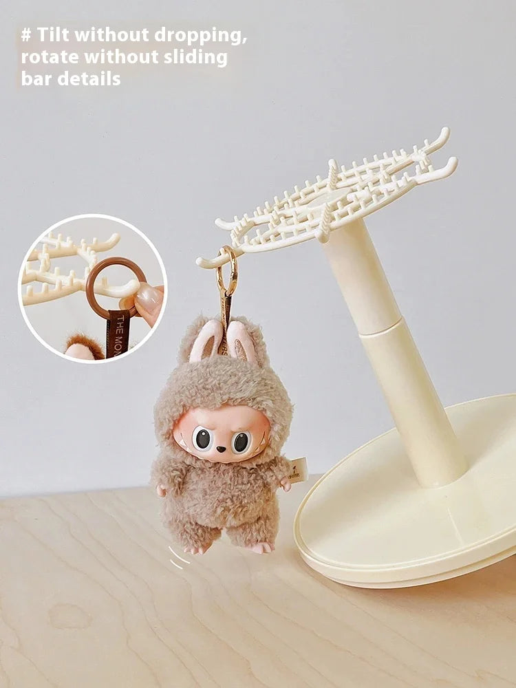 Labubu Pendant Display Box Rotating Transparent Labubu Doll  Storage Blind Box Storage Display Dustproof And Moisture-Proof