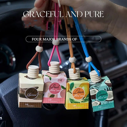 Diffuseur d'aromathérapie à suspendre pour intérieur de voiture, désodorisant de voiture, parfum longue durée pour voiture et maison Citron / Fleur de pêcher / Noix de coco / Oud