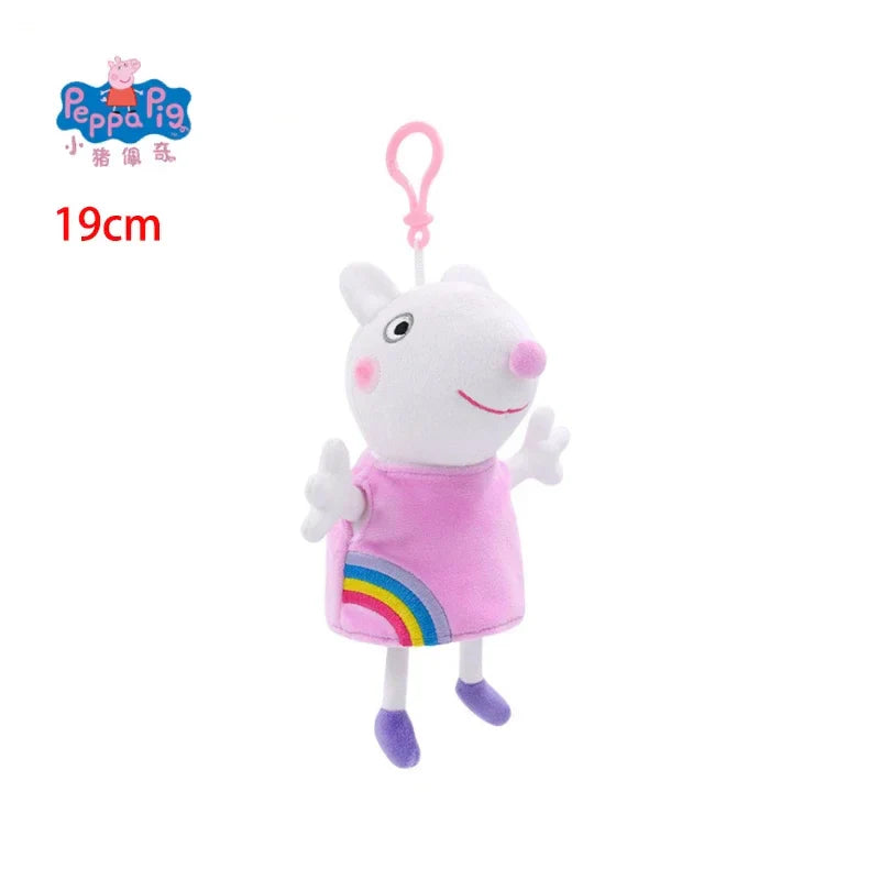19CM Genuine Peppa Pig George Stuffed Plush Toys High Quality Keyring Hot Cartoon Animal Doll Pendant Children's Birthday Gifts