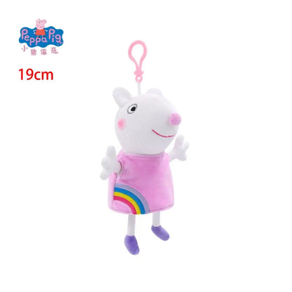 19CM Genuine Peppa Pig George Stuffed Plush Toys High Quality Keyring Hot Cartoon Animal Doll Pendant Children's Birthday Gifts