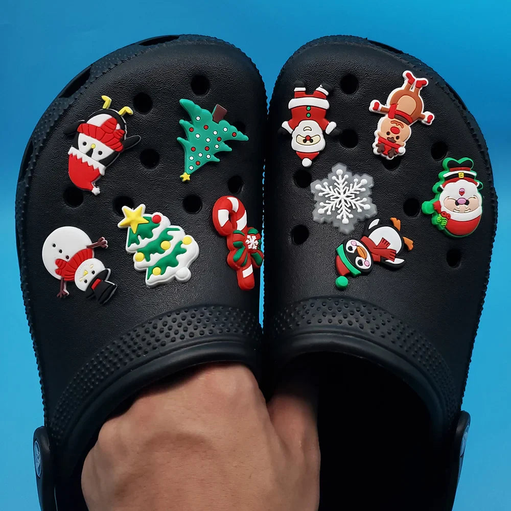 Breloques de Noël Sapin de Neige pour Sabots Sandales Décoration Accessoires de Chaussures Breloques pour Cadeaux Amis