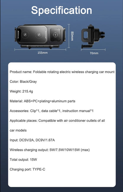 Reliable Car Mount Cell Phone Holder Durable fully motorized Silent Stable clamping Cell Phone Holder Safety Intelligent Durable