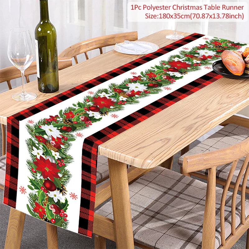 Chemin de Table de Noël, Décoration pour la Maison, Couverture de Nappe, Ornement, Cadeaux, ixdu Nouvel An, 2023