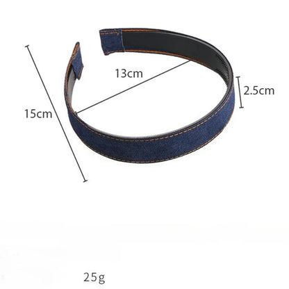 Rétro bleu Cowboy large bord Denim bandeau pour femme tempérament bandeau cheveux cerceau dame mode polyvalent cheveux accessoires nouveau