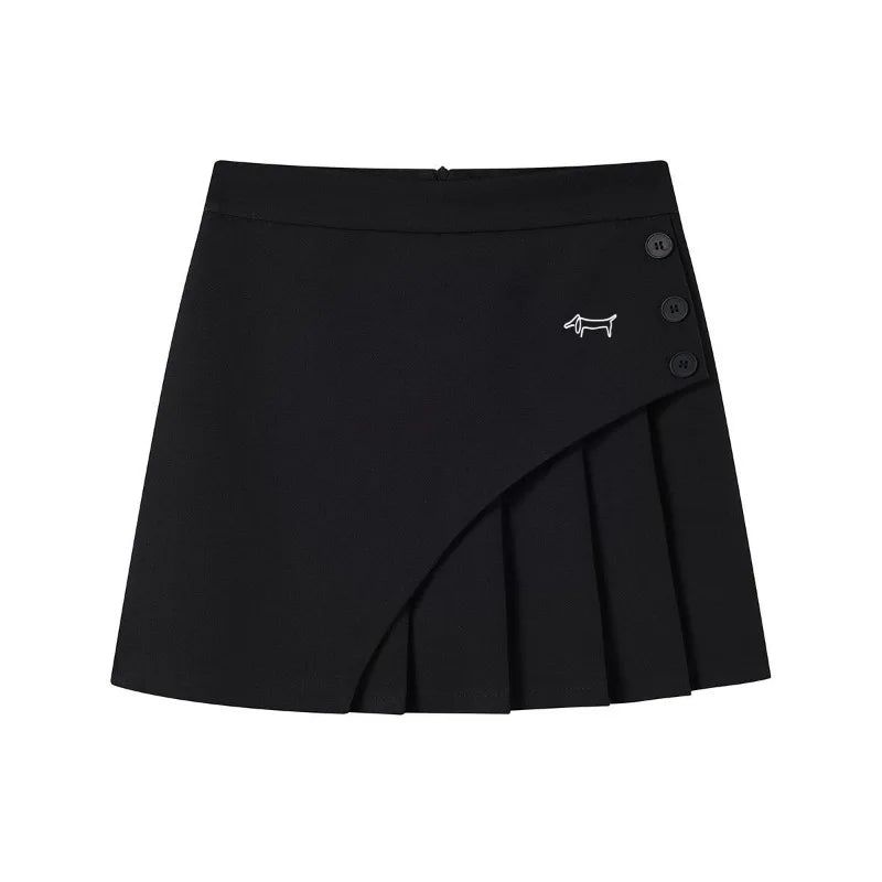 Summer golf suit pleated skirt, 2025 new Korean golf skirt, fashionable A-line short skirt, women's golf culottes
