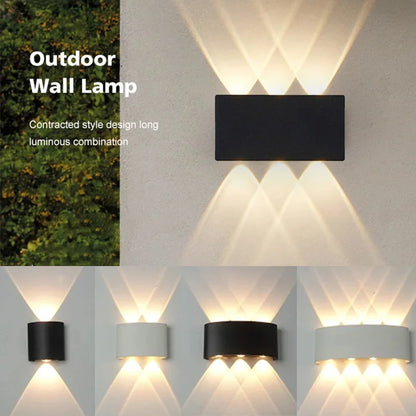 Mur LED lumière extérieure intérieure 2W 4W 6W 8W 10W AC85-265V haut vers le bas blanc noir lumière moderne pour maison jardin chambre couloir