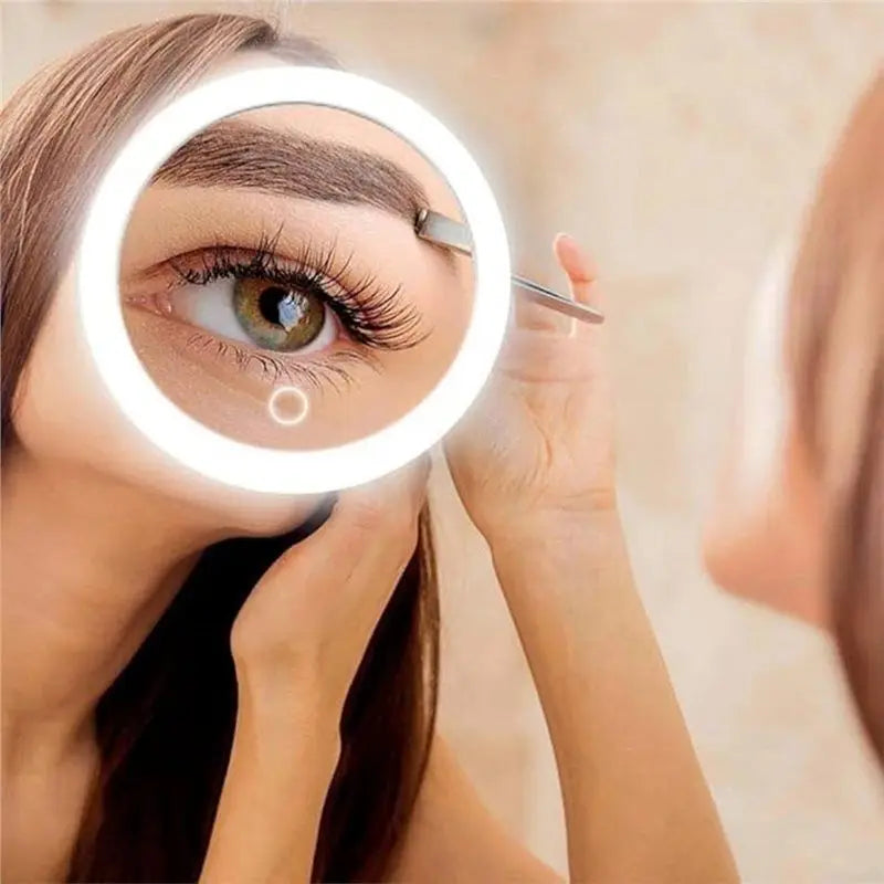 Support de Table Led Portable, miroir grossissant de poche pliable 30X avec miroir de maquillage léger avec lumières pour voyage