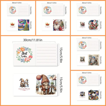 6 DIY diamond paintings Christmas-themed paper greeting cards with diamond stickers are perfect for family gatherings