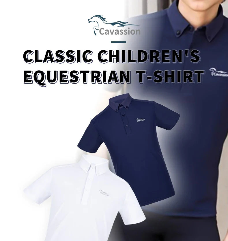 T-shirt blanc enfant équitation compétition équestre manche courte blouson garçon cavalier équipements équestres