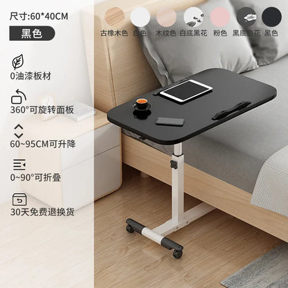 Table de lit inclinable avec roulettes, bureau de chevet réglable en hauteur, 2 ordinateurs de bureau inclinables, bureau sur pied pour ordinateur portable