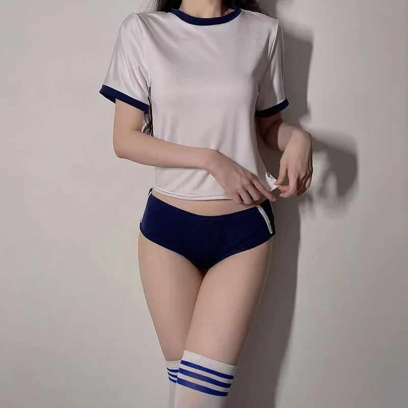 Cosplay Costumes School Student Uniform Role Play Apparel Women Cute Mini Skirt Tight Blouse Set College Girl Anime Stage Show