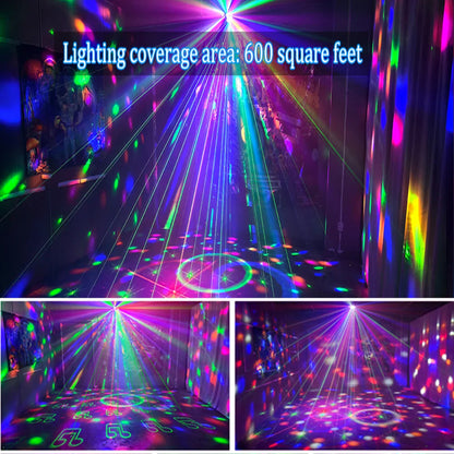 2 boules disco lumineuses avec projection de motifs et contrôle sonore,  et plus
