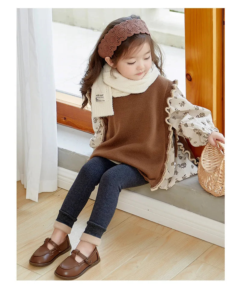 Leggings d'hiver pour enfants, pantalon avec sourire extra, pour filles