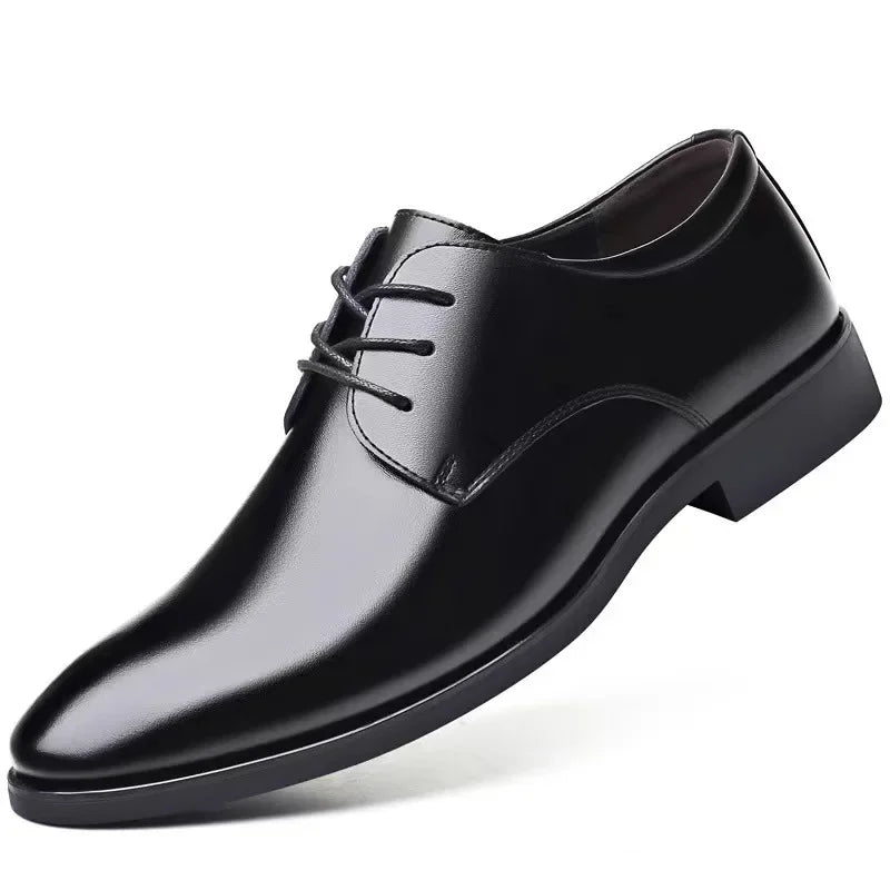 Men's breathable leather shoes, soft leather black shoes, soft sole, best businessman, formal wear, casual, spring and autumn