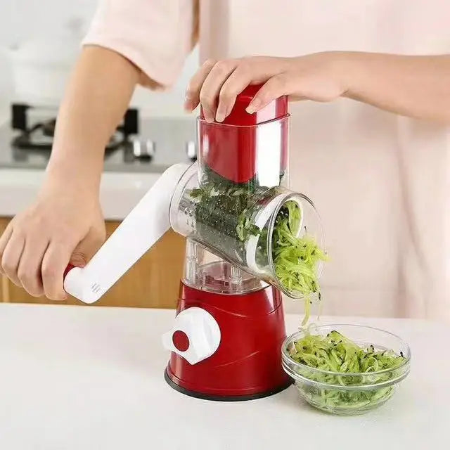 Multifunctional vegetable cutter hand-cranked rotate grater three-in-one roller vegetable cutter vertical four-in-one slicer