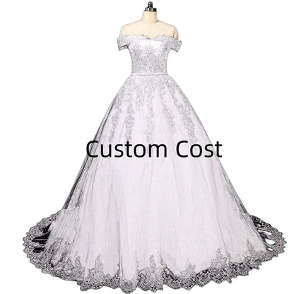 Vestido De Noiva Pearls Lace Wedding Dress Robe Princess Mariage Plus Size Long Train Bridal Wedding Gowns