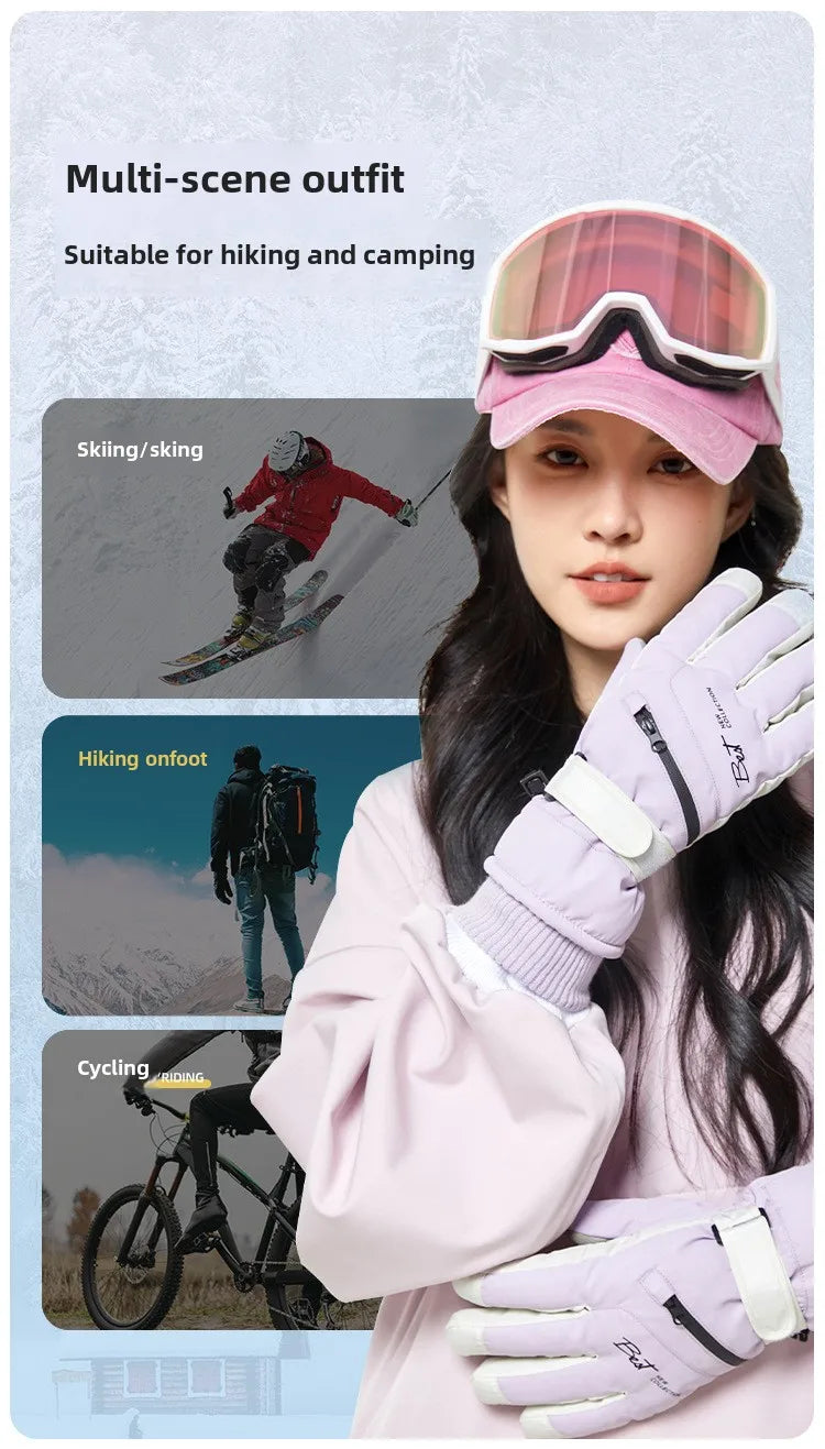 Gants de cyclisme d'hiver, antidérapants, au toucher, pour Ski, accessoires de Snowboard, poche étanche, chauds pour hommes et femmes
