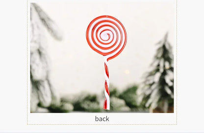 Cannes à bonbons de Noël en acrylique, pendentif béquille torsadé pour arbre de Noël, décorations de Noël pour le Nouvel An, ornements, cadeaux