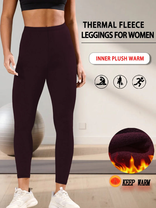 Leggings doublés en polaire grande taille. Pantalons pour femmes conçus pour le yoga d'hiver, les entraînements et les activités par temps froid