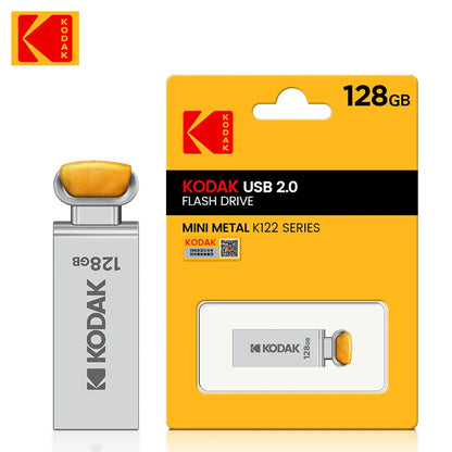 Clé USB Flash Drive KODAK Mini 100 % Originale en métal 32 Go 64 Go 128 Go avec cordon pour clés, clé USB 2.0