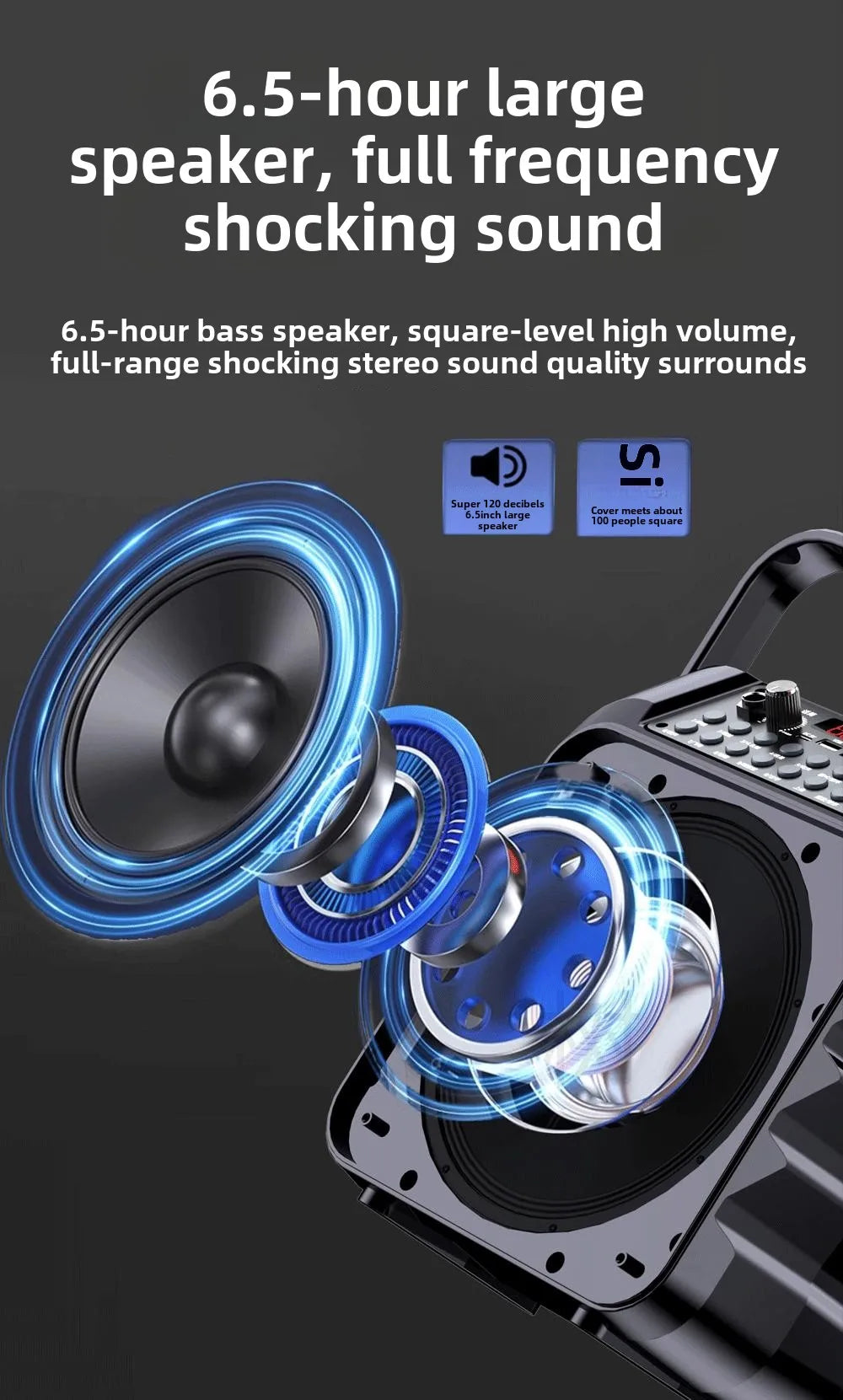 Dual Wireless Microphones & RGB LED Lighting! Outdoor Karaoke Speaker With 30W Power For Camping & Campfires OEM Supplier