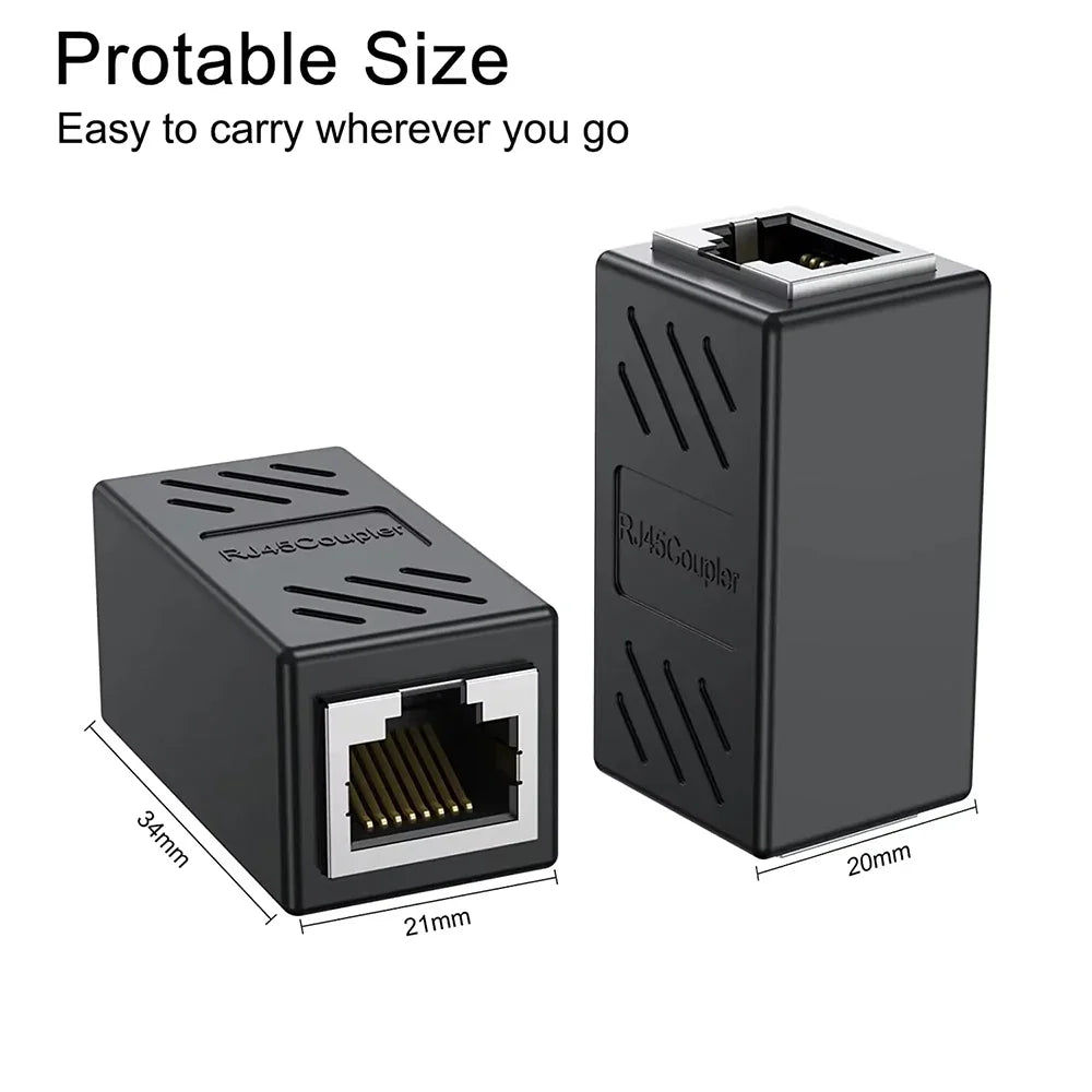 Kebidumei RJ45 Coupler Network Cable Extender 1000Mbps CAT5 CAT6 Ethernet Cable Extender Ethernet LAN Splitter Connector Adapter