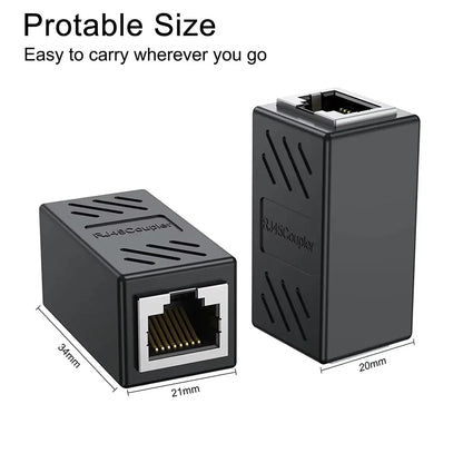Kebidumei RJ45 Coupler Network Cable Extender 1000Mbps CAT5 CAT6 Ethernet Cable Extender Ethernet LAN Splitter Connector Adapter