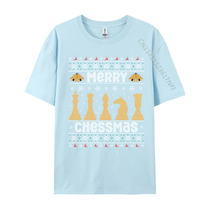 Merry Chessmas Ugly Chess Player Christmas T-Shirts Retro Boy Top T-Shirts Crewneck Combed Cotton Tops Shirt Tops & Tees Casual