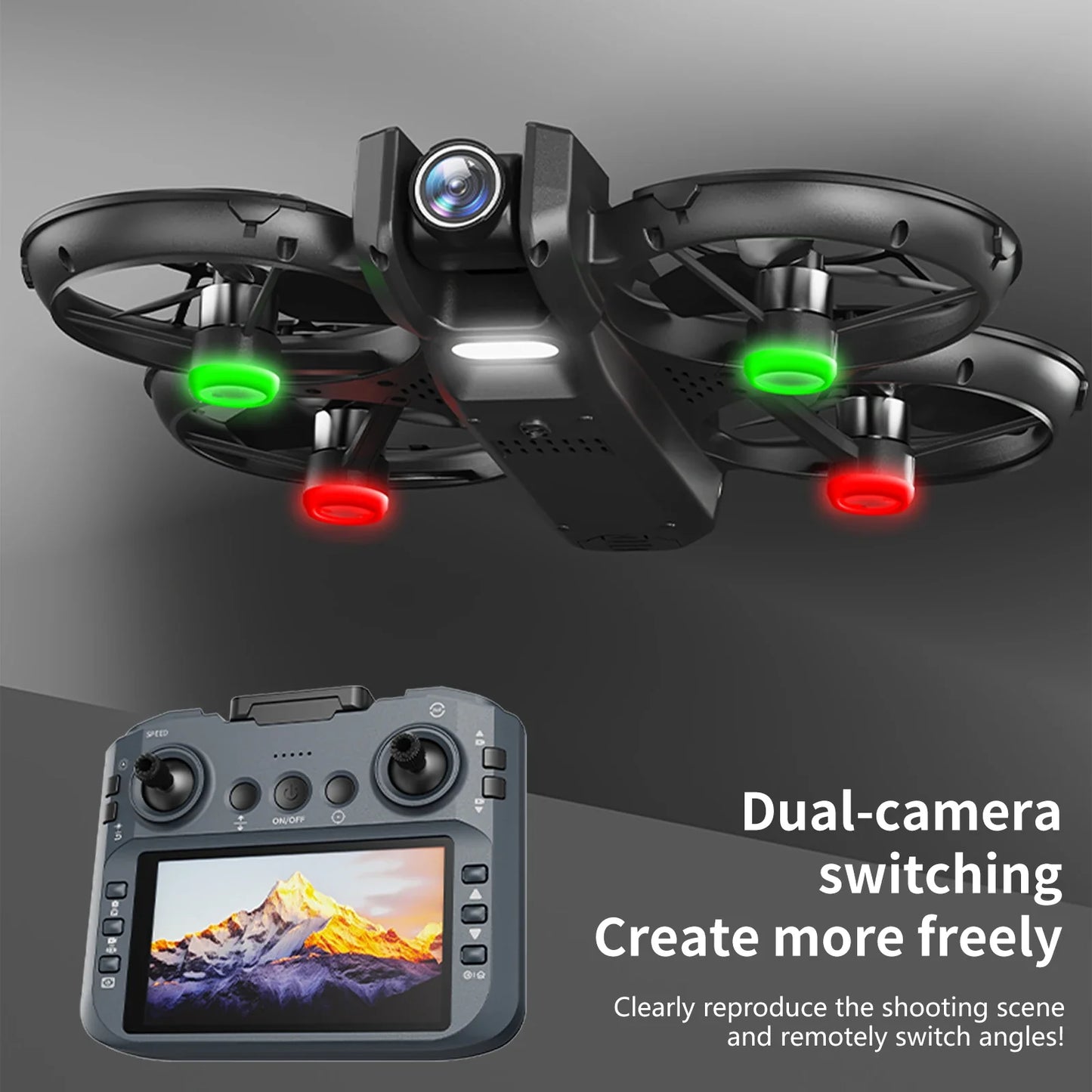 Drones avec caméra professionnelle con cámara professionnelles de 10km flux optique vol stationnaire double caméra commutateur 360 ° professionnel Estensioniд;)