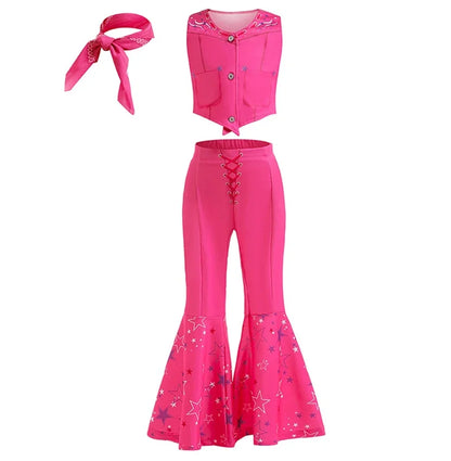 Robe de Cowgirl pour filles de 2 à 12 ans, Costume Barbei pour tout-petits, tenue de Cosplay, vêtements d'halloween