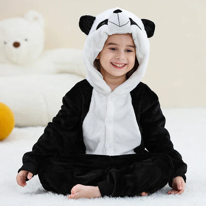 MICHLEY Pyjama grenouillère en flanelle pour Halloween, hiver, avec capuche, pour enfants, déguisement familial, combinaison de nuit, robe de chambre pour garçons et filles